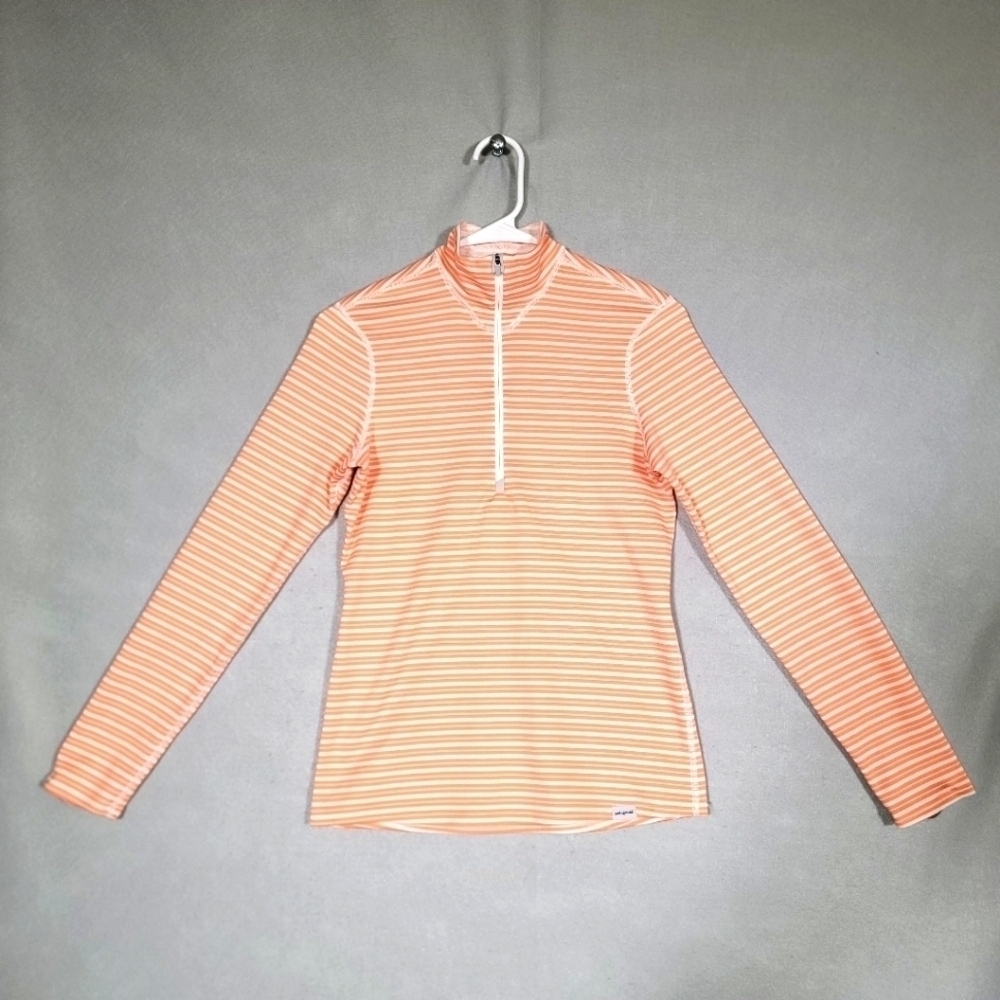 Patagonia Womens 1/4 Zip Polartec Capilene Midweight Striped Pullover Size XS